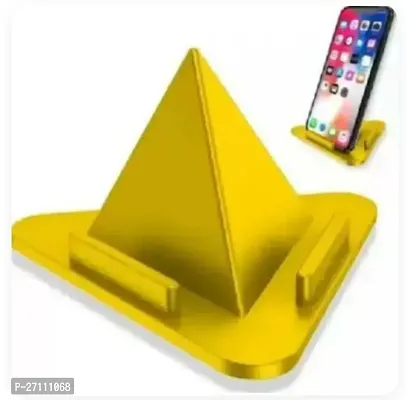 Stylish Yellow Plastic Sided Mobile Phone Stand Pyramid Shape Holder Mobile Stand-thumb0