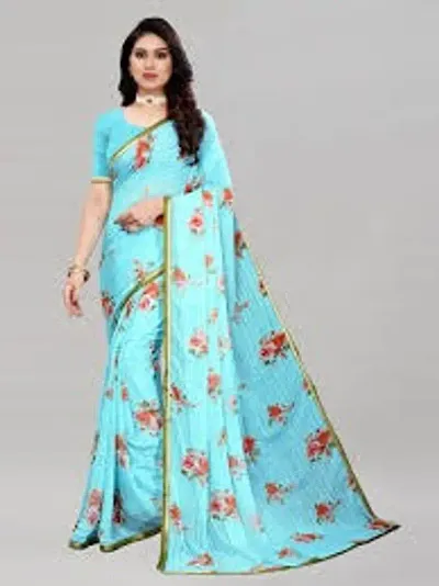 Stylish Georgette Saree with Blouse piece For Women