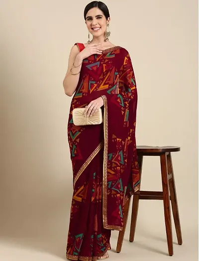 Stylish Georgette Saree with Blouse piece For Women