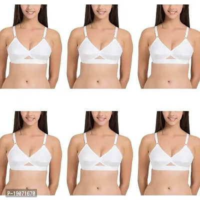 Buy GirlsNCurls Womens Cotton Bra Everyday Usage Womens Non-Padded Wire  Free Bra White Size: 38 (Pack of 6) Online In India At Discounted Prices