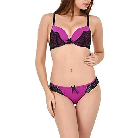 Buy PrettyCat Lightly Padded Non-wired Floral Lace Partywear