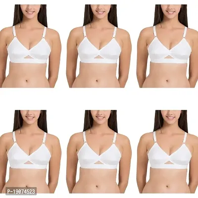 Buy GirlsNCurls Womens Cotton Bra Everyday Usage Womens Non-Padded Wire  Free Bra White Size: 32 (Pack of 6) Online In India At Discounted Prices