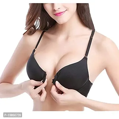 Buy Classic Curves Women's Push-up Bra Underwired Padded Bra Everyday Use  Front Open Bra Size 32A Black Online In India At Discounted Prices