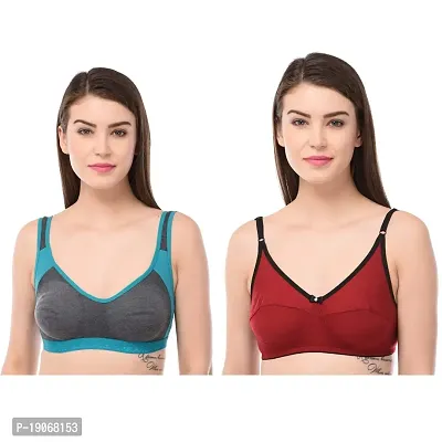 Buy GirlsNCurls Women Indian Bra Cotton Bra Bralette Everyday Use Innerwear  Lingerie Wire Free Non-Padded Bra Combo - Pack of 2 Online In India At  Discounted Prices