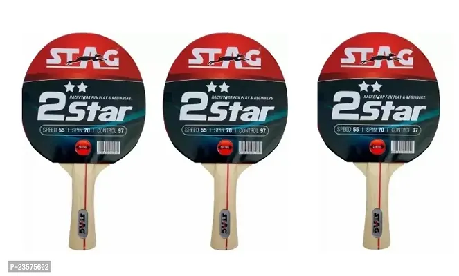 2 Star Red, Black Table Tennis Racquetnbsp;Pack of 3