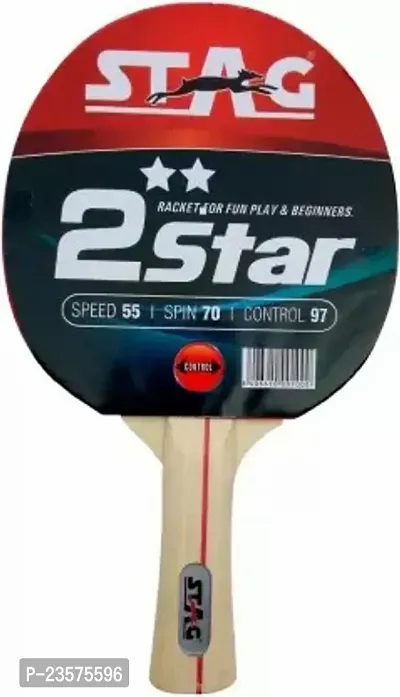 2 Star Red, Black Table Tennis Racquet-thumb0