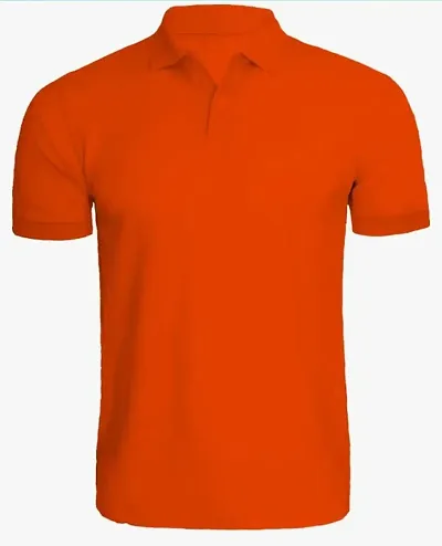 LAZYCHUNKS Men's Regular Fit Polo Tshirts | Half Sleeve Polo Collar Solid Polycotton Tshirt