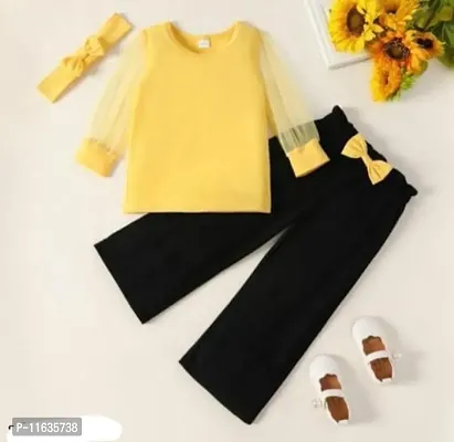 YELLOW COLOR PLAZO SET FOR BABY GIRLS