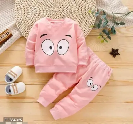 Peach colour cotton clothing set for baby boy