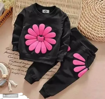 Black colour top and bottom set for baby girls
