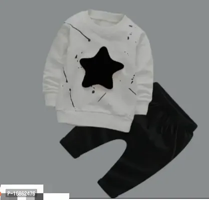 White colour cotton clothing set for baby boys-thumb0