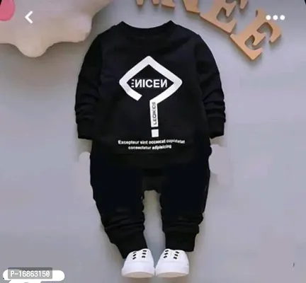 Black colour cotton clothing set for baby boy
