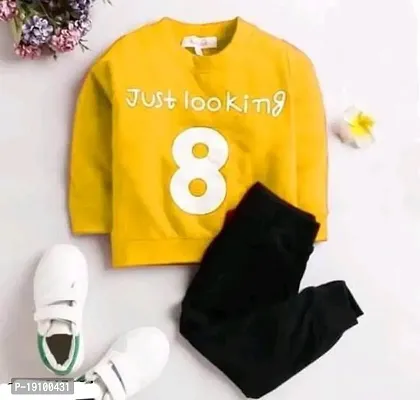 lemon yellow full sleve clothing set for baby boys-thumb0