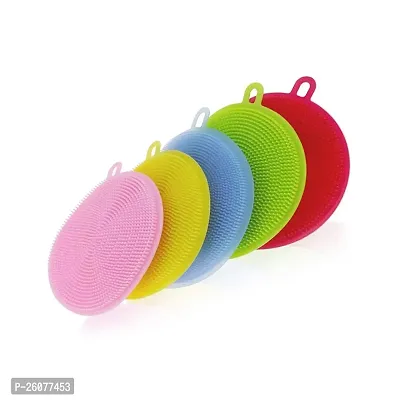 SILICONE SCRUBBER FOR KITCHEN NON STICK DISHWASHING  BABY CARE SPONGE BRUSH HOUSEHOLD HEALTH TOOL( PACK OF 5PC).-thumb4