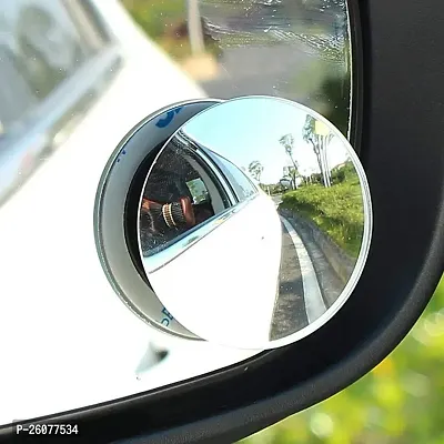 BLIND SPOT ROUND WIDE ANGLE ADJUSTABLE CONVEX REAR VIEW MIRROR - PACK OF 2-thumb2