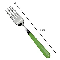 STAINLESS STEEL FORKS WITH COMFORTABLE GRIP DINING FORK SET OF 6 PCS(Colour may vary)-thumb2