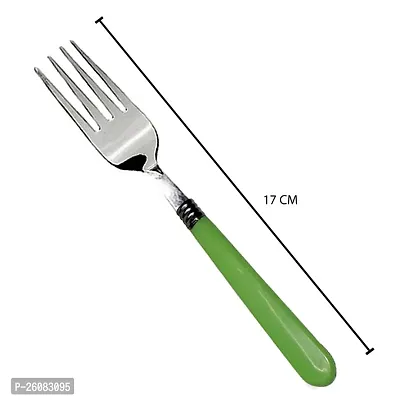 STAINLESS STEEL FORKS WITH COMFORTABLE GRIP DINING FORK SET OF 6 PCS(Colour may vary)-thumb3
