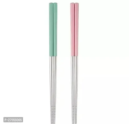 Stylish Chopsticks with Silicon Covers Lightweight Reusable Silicon Stainless Steel Dishwasher Safe 2 Pairs