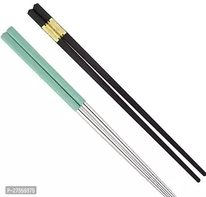 Ryans And Kyans Reusable Metal Chopsticks, 2 Pairs 304 Stainless Steel Chinese Chopsticks Portable Travel Chopstick Washable Chop Sticks