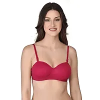 Womens Cotton Lightly Padded Half Cup Non-Wired T-Shirt Bra Combo Pack of 3-thumb1