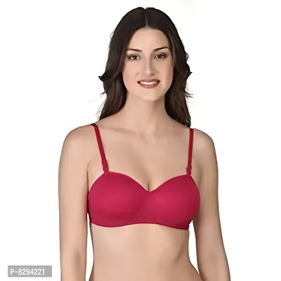 Womens Cotton Lightly Padded Half Cup Non-Wired T-Shirt Bra Combo Pack of 3-thumb2