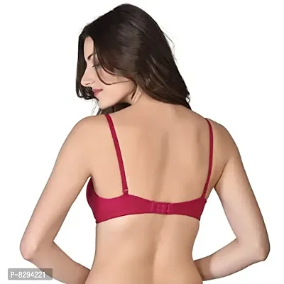 Womens Cotton Lightly Padded Half Cup Non-Wired T-Shirt Bra Combo Pack of 3-thumb3