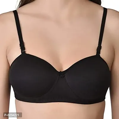 Womens Cotton Lightly Padded Half Cup Non-Wired T-Shirt Bra Combo Pack of 3-thumb5