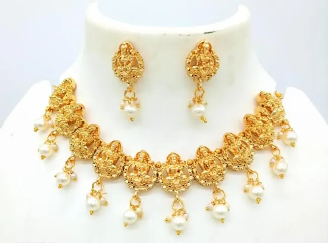 Gold Plated Traditional Special Alloy Jewellery Set 