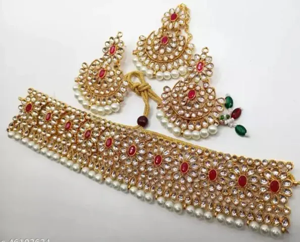 Trendy Alloy Kundan Jewellery Set for Women