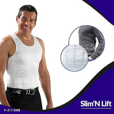 Tummy Tucker Vest Slimming Body Shaper Abs Abdomen Slim N Lift White Men Shapewear