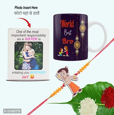 Designer Raksha Bandhan Gifts For Brothers And Sisters- Roli Chawal, Rakhi, Photo Frame, Coffee Mug-thumb0