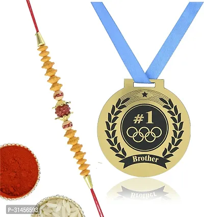 Designer Raksha Bandhan Gifts For Brothers And Sisters- Roli Chawal,Rakhi, Medal-thumb0