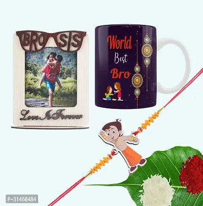 Designer Raksha Bandhan Gifts For Brothers And Sisters- Coffee Mug, Rakhi, Photo Frame, Roli Chawal-thumb0