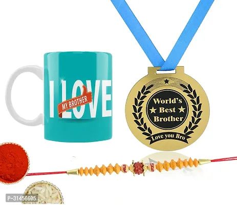 Designer Raksha Bandhan Gifts For Brothers And Sisters- Roli Chawal, Coffee Mug, Medal, Rakhi-thumb0