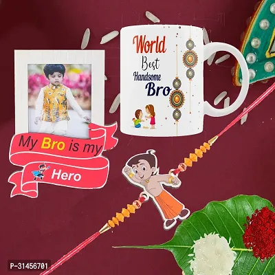 Designer Raksha Bandhan Gifts For Brothers And Sisters- Roli Chawal, Rakhi, Photo Frame, Coffee Mug-thumb0