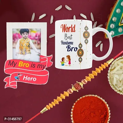 Designer Raksha Bandhan Gifts For Brothers And Sisters- Roli Chawal, Rakhi, Photo Frame, Coffee Mug