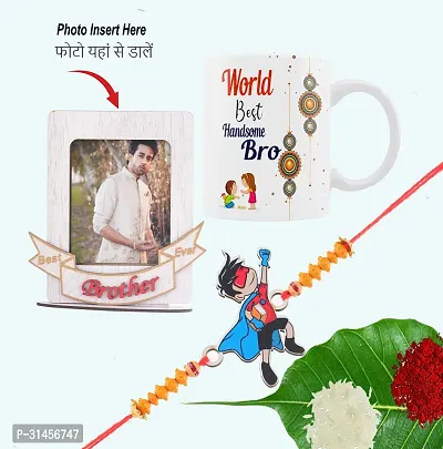 Designer Raksha Bandhan Gifts For Brothers And Sisters- Roli Chawal, Rakhi, Photo Frame, Coffee Mug