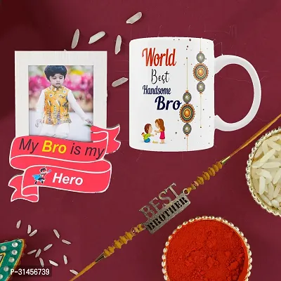 Designer Raksha Bandhan Gifts For Brothers And Sisters- Roli Chawal, Rakhi, Photo Frame, Coffee Mug