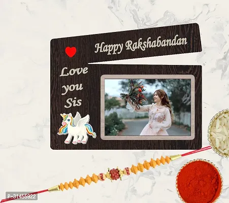 Designer Raksha Bandhan Gifts For Brothers And Sisters- Roli Chawal, Rakhi, Photo Frame