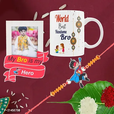 Designer Raksha Bandhan Gifts For Brothers And Sisters- Roli Chawal, Rakhi, Photo Frame, Coffee Mug-thumb0