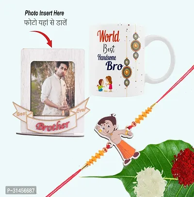 Designer Raksha Bandhan Gifts For Brothers And Sisters- Roli Chawal, Rakhi, Photo Frame, Coffee Mug-thumb0