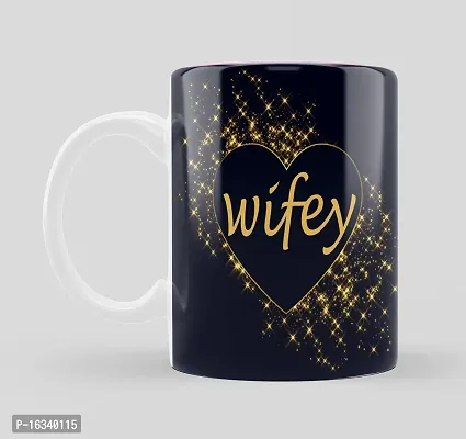 iMPACTGift Hubby Wifey Premium Quality Printed for Husband, Wife On Marriage, Anniversary, Birthday, Valentine Gifts 252 Ceramic Coffee Mug  (330 ml, Pack of 2)-thumb3