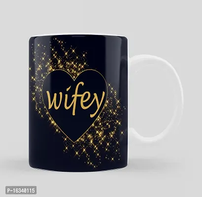 iMPACTGift Hubby Wifey Premium Quality Printed for Husband, Wife On Marriage, Anniversary, Birthday, Valentine Gifts 252 Ceramic Coffee Mug  (330 ml, Pack of 2)-thumb5