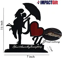 iMPACTGift You are My Everything Couples Gift for Valentine's Day Anniversary love Birthday Decorative Showpiece - 20 cm  (Wood, Black, Red)-thumb1