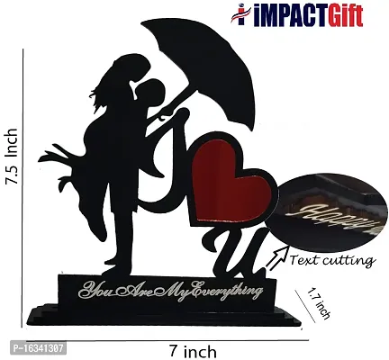 iMPACTGift You are My Everything Couples Gift for Valentine's Day Anniversary love Birthday Decorative Showpiece - 20 cm  (Wood, Black, Red)-thumb2