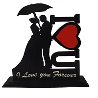 iMPACTGiftI love You Forever Decorative Showpiece - 17.78 cm  (Wood, Black, Red)-thumb4
