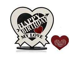 iMPACTGift For you Happy Birhday My Love gifts for hubby Wifey your love Birthday. Decorative Showpiece - 0.5 cm  (Wood, Black, White)-thumb1