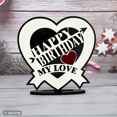 iMPACTGift For you Happy Birhday My Love gifts for hubby Wifey your love Birthday. Decorative Showpiece - 0.5 cm  (Wood, Black, White)-thumb4