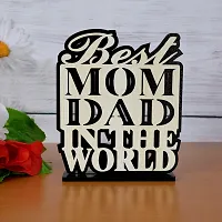 iMPACTGift For you Best Mom Dad in the World gifts for Mom Dad anniversary. Decorative Showpiece - 0.5 cm  (Wood, Black, White)-thumb3