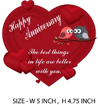 iMPACTGift Happy Anniversary gifts for Mom Dad couple hubby wife Brother Best Gifts Decorative Showpiece - 14 cm  (Wood, Red, White)-thumb1